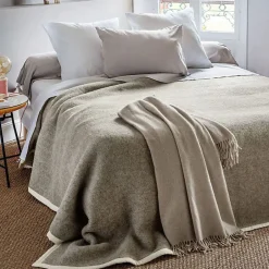 Toison d'Or Couverture 100% Laine Toison DOr 180 x 240 taupe naturel