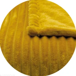 Linnea Couverture 100% polyester 240x260 cm microvelours DOLCE jaune miel