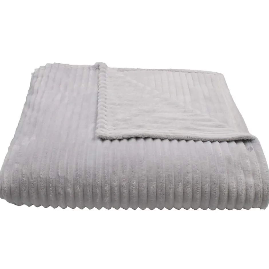 Linnea Couverture 100% polyester 220x240 cm microvelours DOLCE gris perle Online