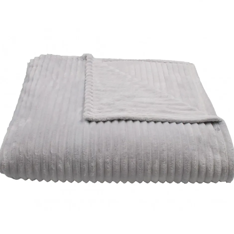 Linnea Couverture 100% polyester 240x260 cm microvelours DOLCE gris perle