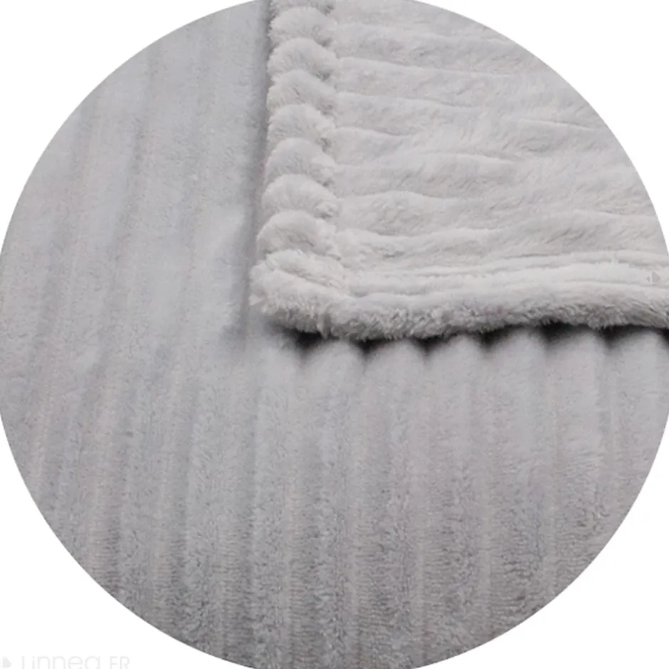 Linnea Couverture 100% polyester 240x260 cm microvelours DOLCE gris perle