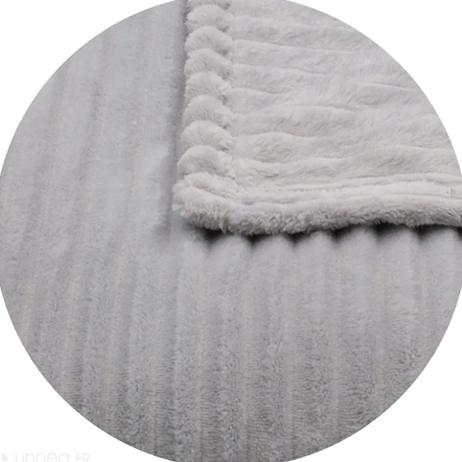 Linnea Couverture 100% polyester 180x240 cm microvelours DOLCE gris perle