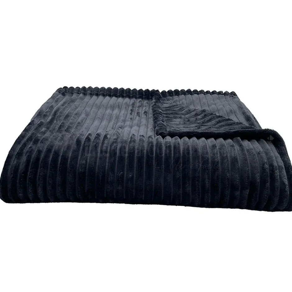 Linnea Couverture 100% polyester 220x240 cm microvelours DOLCE gris acier