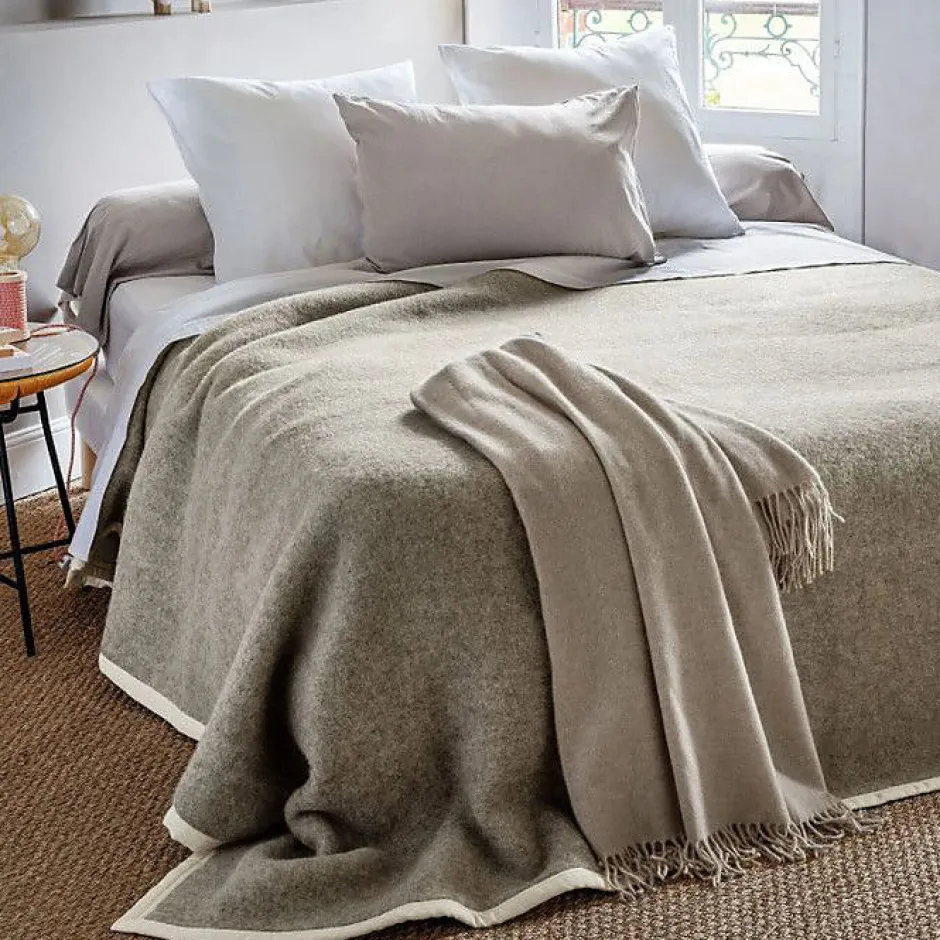 Toison d'Or Couverture 100% Pure Laine Vierge "Pastorale" 500 gr/m² - 220 x 240 cm Sale