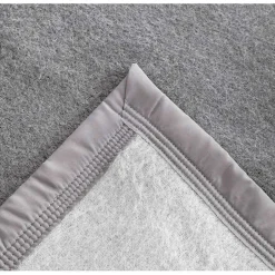 Toison d'Or Couverture 100% Pure Laine Vierge Double face "Volta" 500 gr/m² - Volta Anthracite Souris - 240 x 300 cm