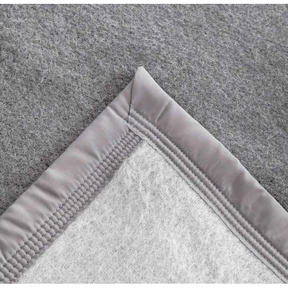 Toison d'Or Couverture 100% Pure Laine Vierge Double face "Volta" 500 gr/m² - Volta Anthracite Souris - 240 x 300 cm