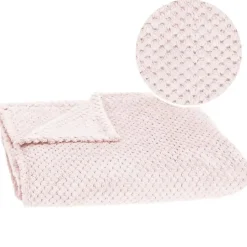 Springos Couverture - - 200 x 220 cm - Polyester - Vieux rose - Motif coquillages