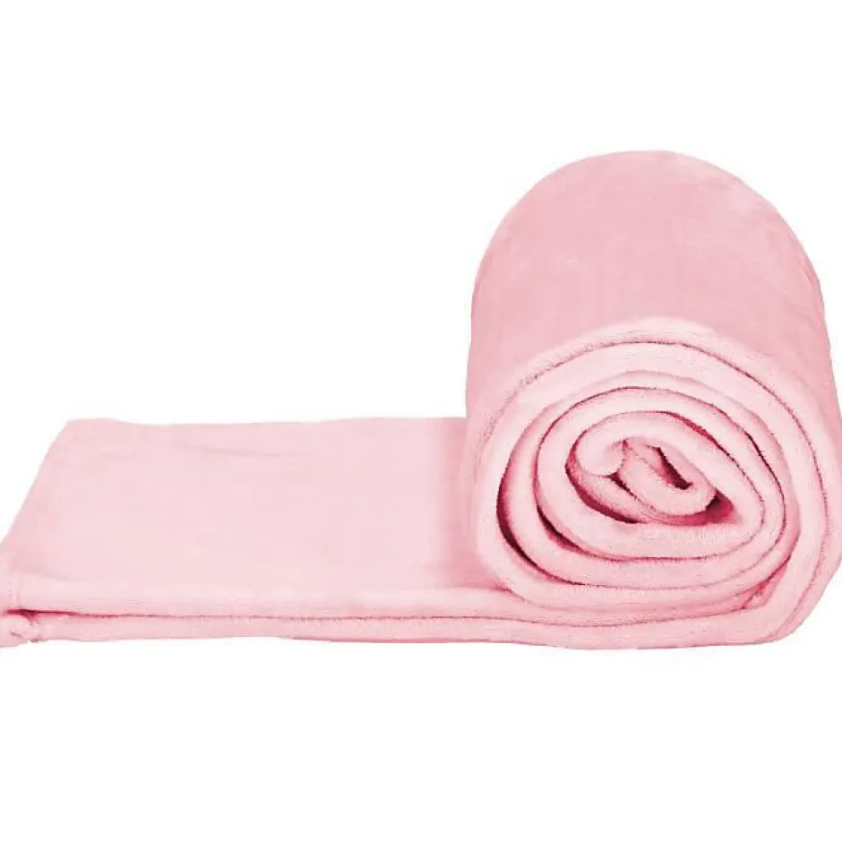 Springos Couverture - - Douillette 150x200 cm - Polyester 100% - Rose - 350 g/m²