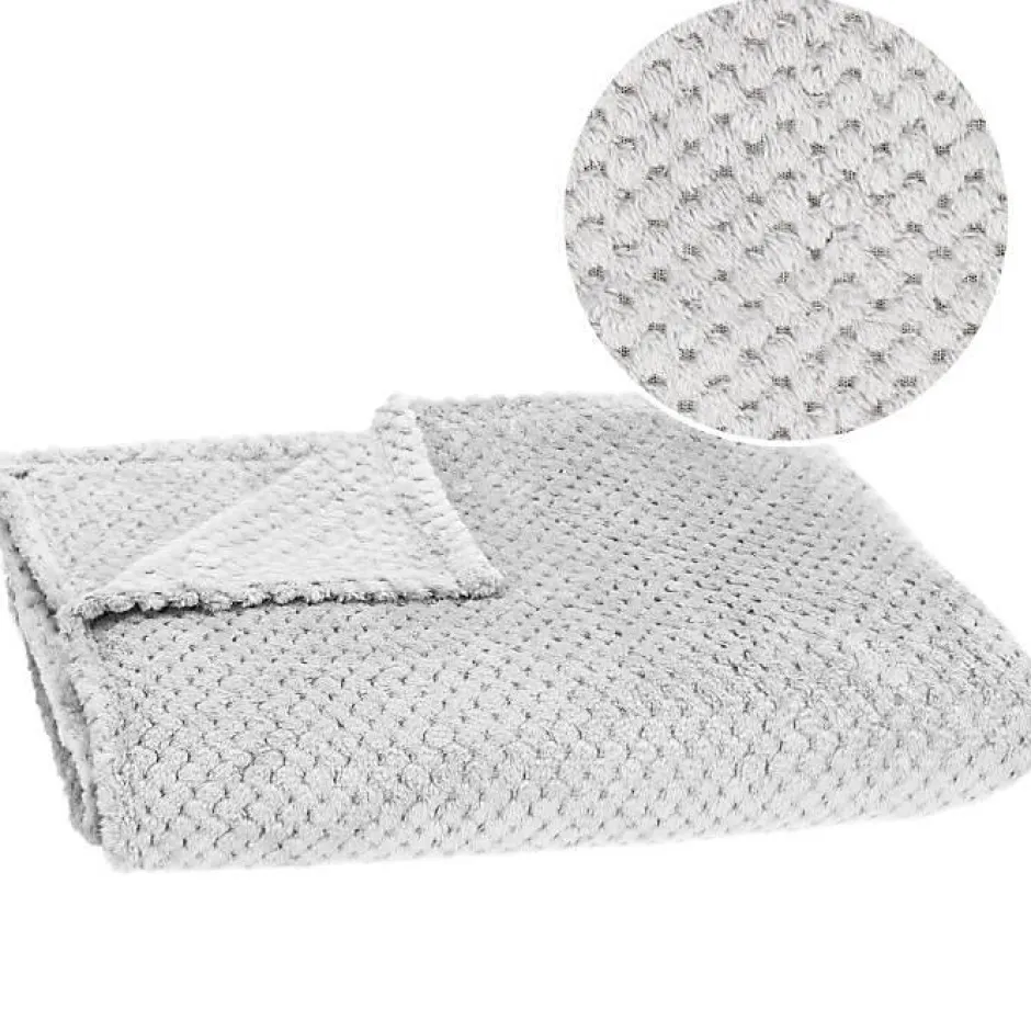 Springos Couverture - - 150x200 cm - Polyester 100% - Gris clair - Douce et chaude
