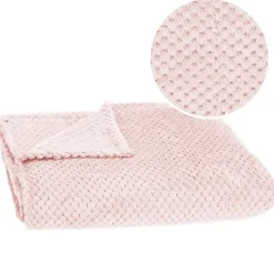 Springos Couverture - - 200x220 cm - Douce - Rose - Polyester avec texture Best