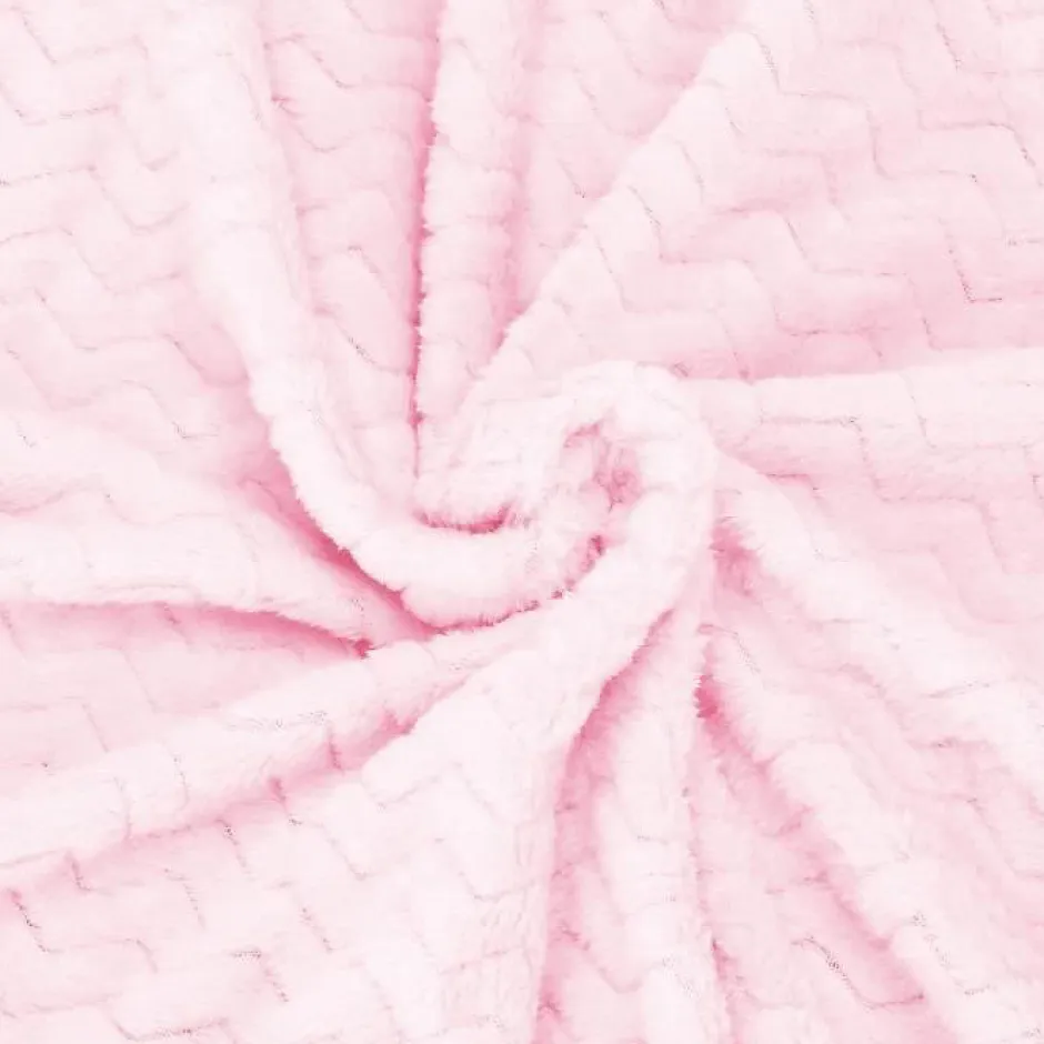 Springos Couverture - - Zigzag - 70 x 160 cm - Rose clair - Douce et chaude Sale