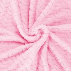 Springos Couverture - - Zigzag - 130 x 180 cm - Polyester - Rose bébé New