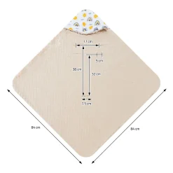 Joyz Couverture bébé moelleuse 84x84 cm beige motif arc-en-ciel en coton/polyester lavable à machine Hot