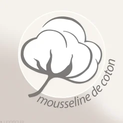 Linnea Couverture courtepointe en mousseline de coton 150x150 cm + 5 cm ELZA marron foin New