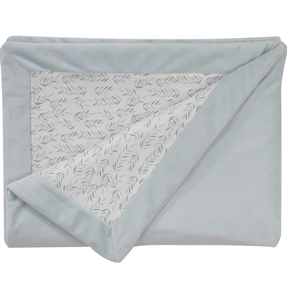 Couverture double face esprit nature (75x100 cm - Sauge)