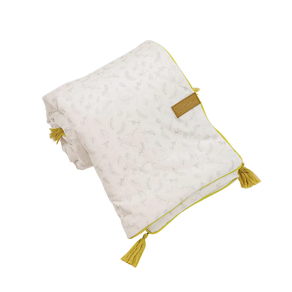 Couverture double face Leafy Bunny (75x100 cm - Ecru)