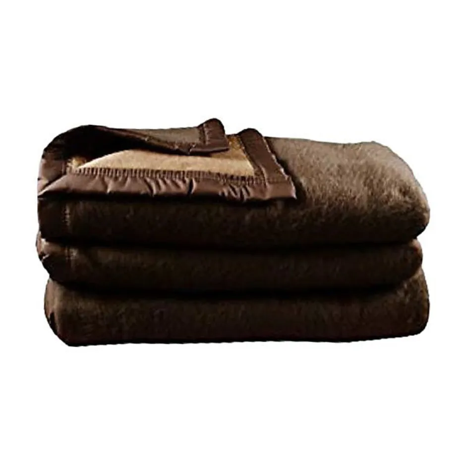 Toison d'Or Couverture en Courtelle "Sarenne" - Sarenne Havane Crème - 180 x 240 cm Discount