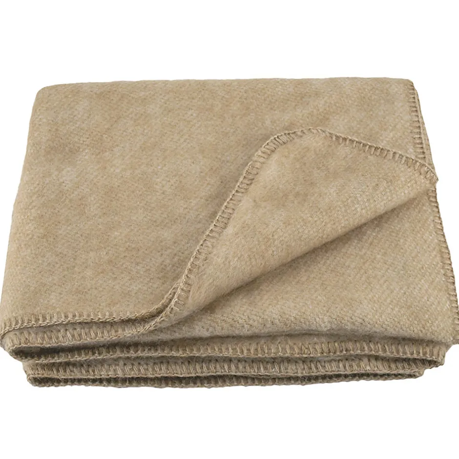 Linnea Couverture en laine mélangée 240x260 cm OSLOO beige lin