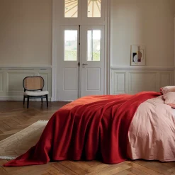 Toison d'Or Couverture en polaire confort (240x260 cm - Terracotta) New
