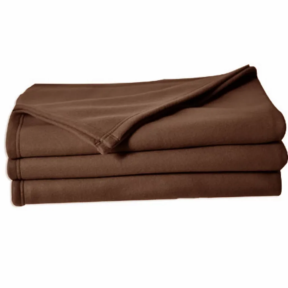 Poyet Motte Couverture en polaire unie (220x240 cm - Marron chocolat) Hot