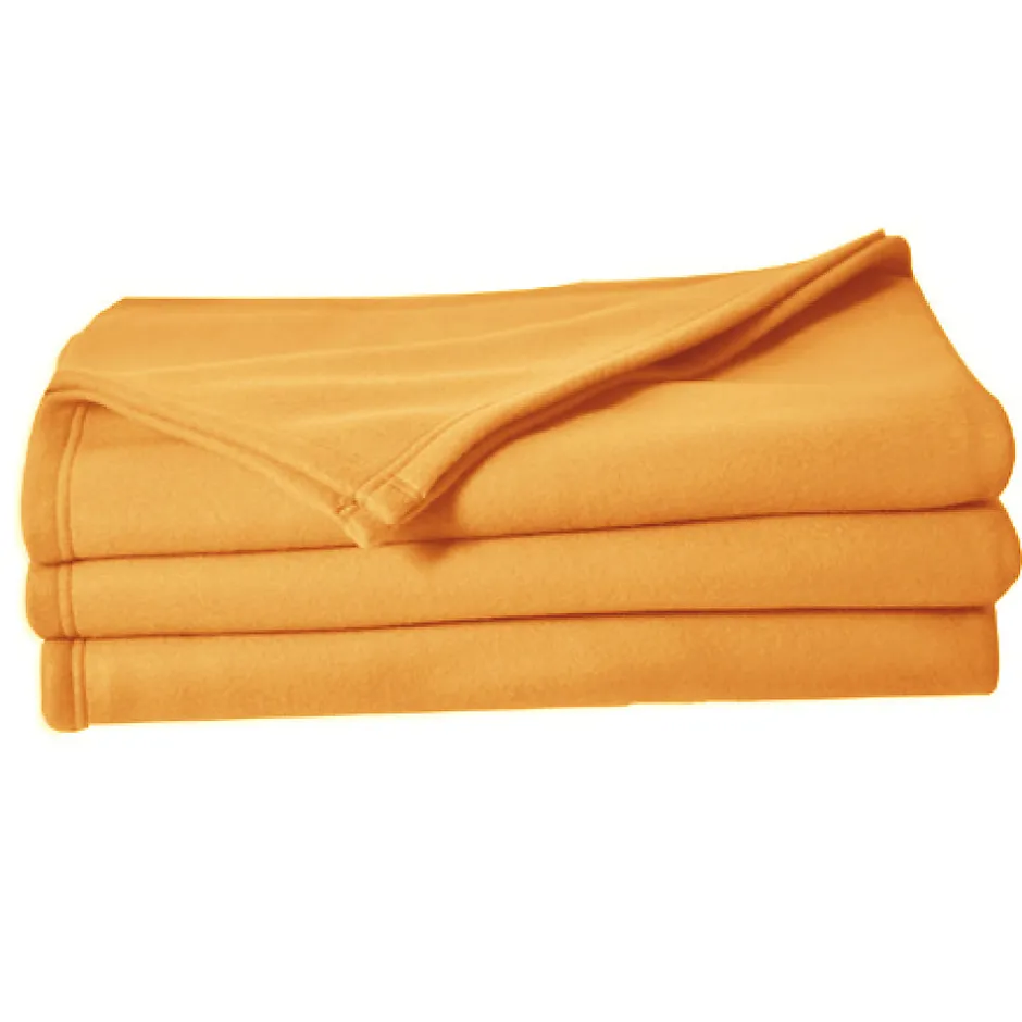 Couverture en polaire unie (180x220 cm - Jaune Ocre)