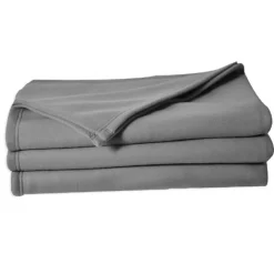 Poyet Motte Couverture en polaire unie (220x240 cm - Argent) Hot