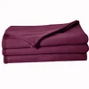 Couverture en polaire unie (180x220 cm - Prune)