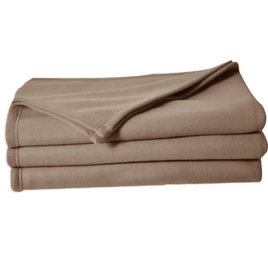 Poyet Motte Couverture en polaire unie (220x240 cm - Taupe) Discount