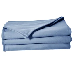 Couverture en polaire unie (180x220 cm - Bleu) Outlet