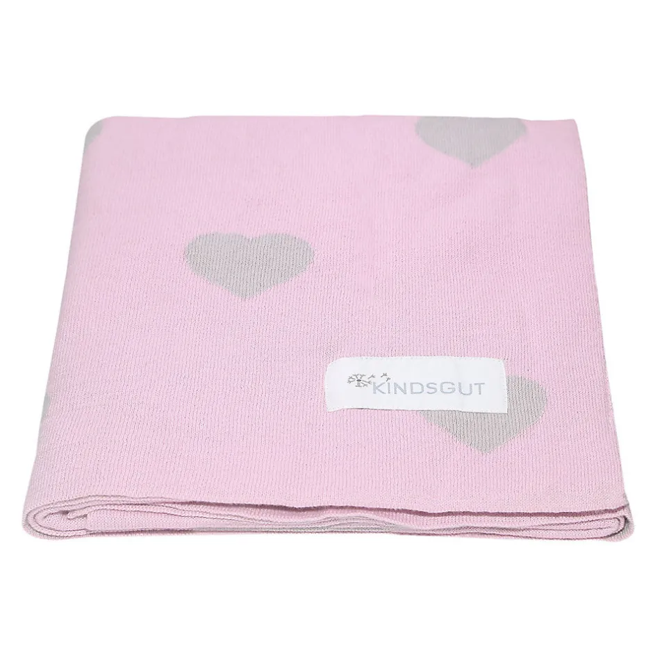 Kindsgut Couverture enfant cœurs 100 x 80 cm