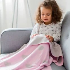 Kindsgut Couverture enfant cœurs 100 x 80 cm