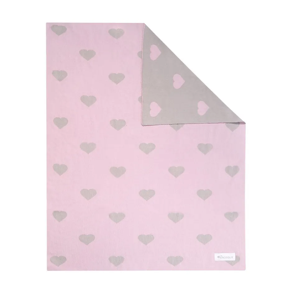Kindsgut Couverture enfant cœurs 100 x 80 cm