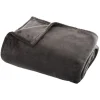 Atmosphera Couverture flanelle 180 x 230 cm - Gris foncé