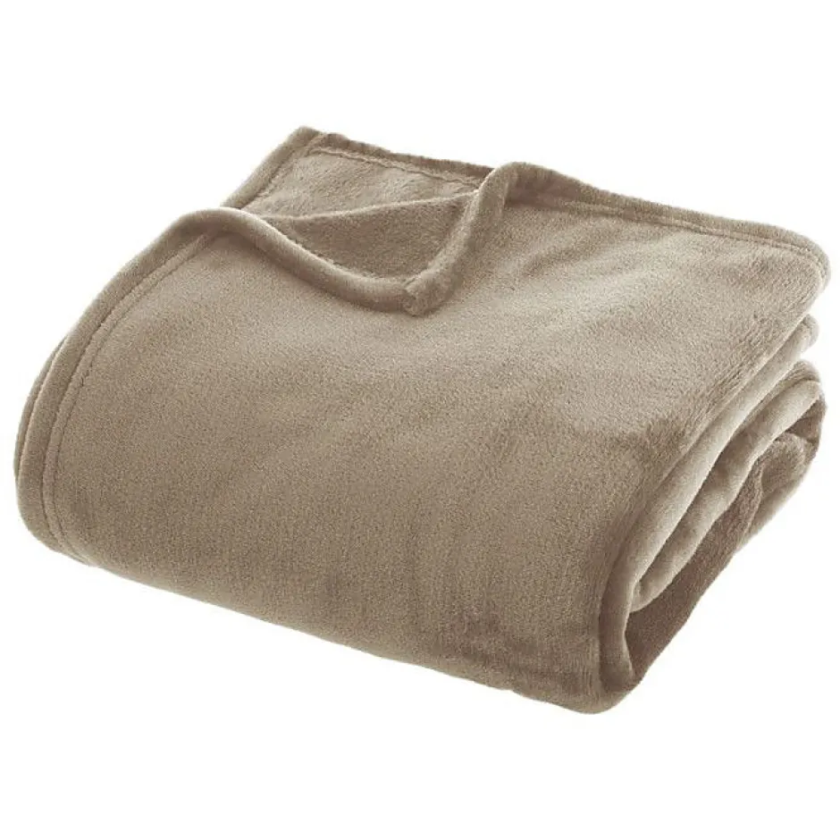 Atmosphera Couverture flanelle 180 x 230 cm beige polyester Online