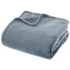 Atmosphera Couverture flanelle 180 x 230 cm bleu polyester New