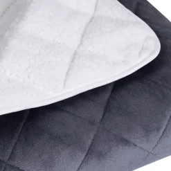 IDMarket Couverture lestée 150x200 CM CELESTE biface polaire gris et blanc 7 kg