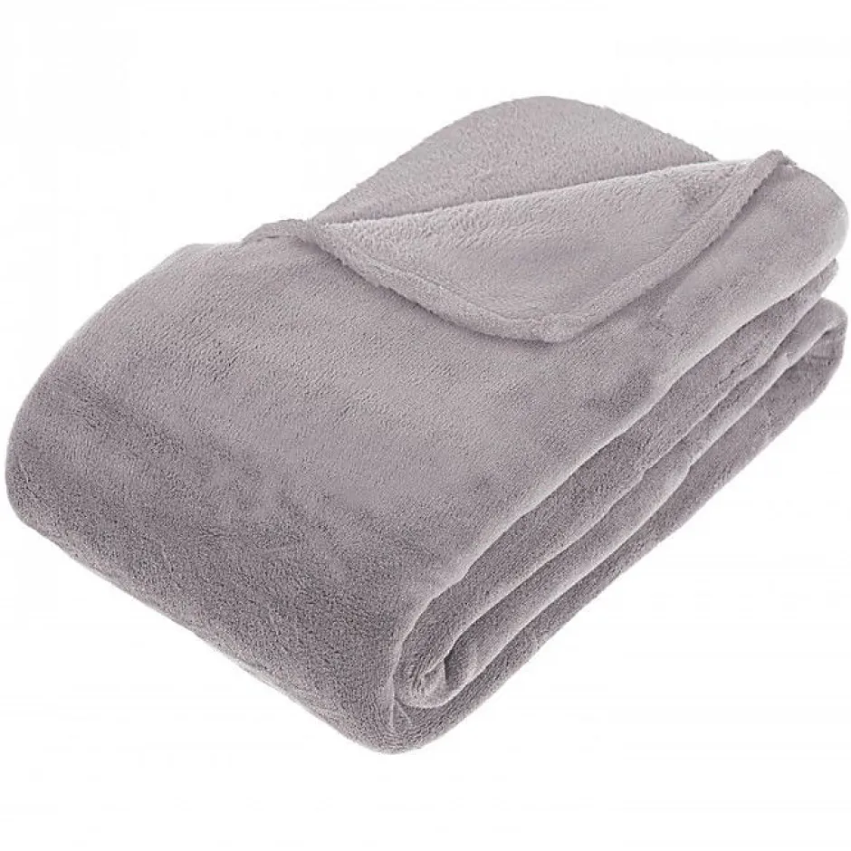 Atmosphera Couverture microfibre 180 x 230 cm - Gris clair