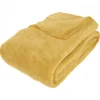 Atmosphera Couverture microfibre 180 x 230 cm jaune