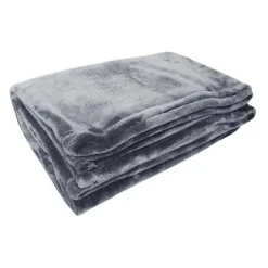 Toison d'Or Couverture microflanelle 180 x 220 cm gris