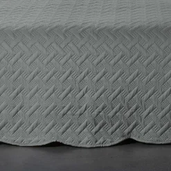 Linder Couverture molletonné surpiquage graphique (230x250 cm - Gris Foncé)