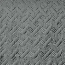 Linder Couverture molletonné surpiquage graphique (230x250 cm - Gris Foncé)
