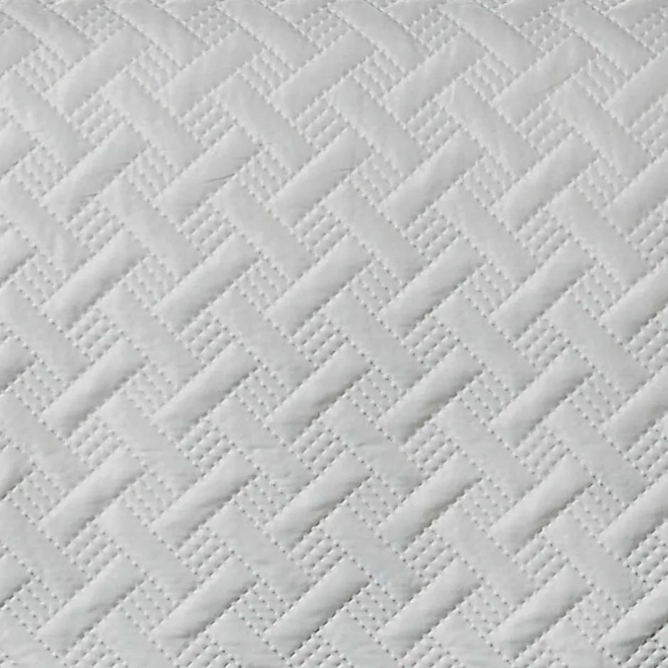 Linder Couverture molletonné surpiquage graphique (150x150 cm - Blanc cassé)