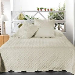 Linder Couverture molletonné surpiquage graphique (180x240 cm - Beige) Clearance