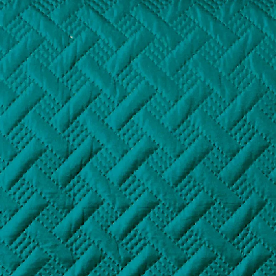 Linder Couverture molletonné surpiquage graphique (250x260 cm - Turquoise)