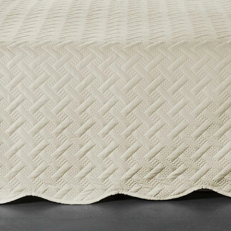 Linder Couverture molletonné surpiquage graphique (250x260 cm - Beige)