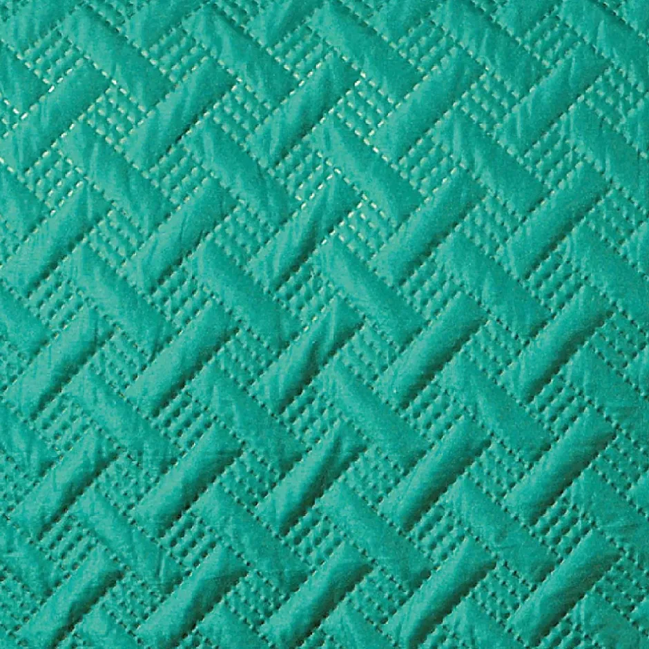 Linder Couverture molletonné surpiquage graphique (150x150 cm - Vert) Online