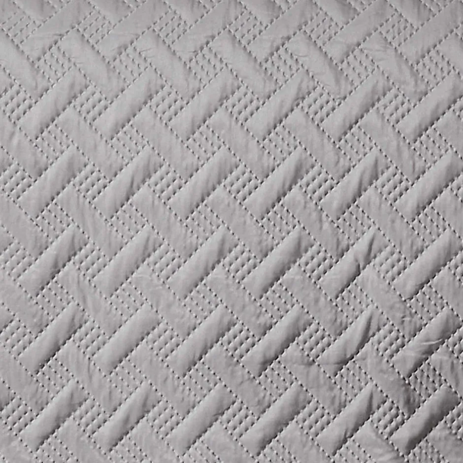 Linder Couverture molletonné surpiquage graphique (150x150 cm - Gris clair)
