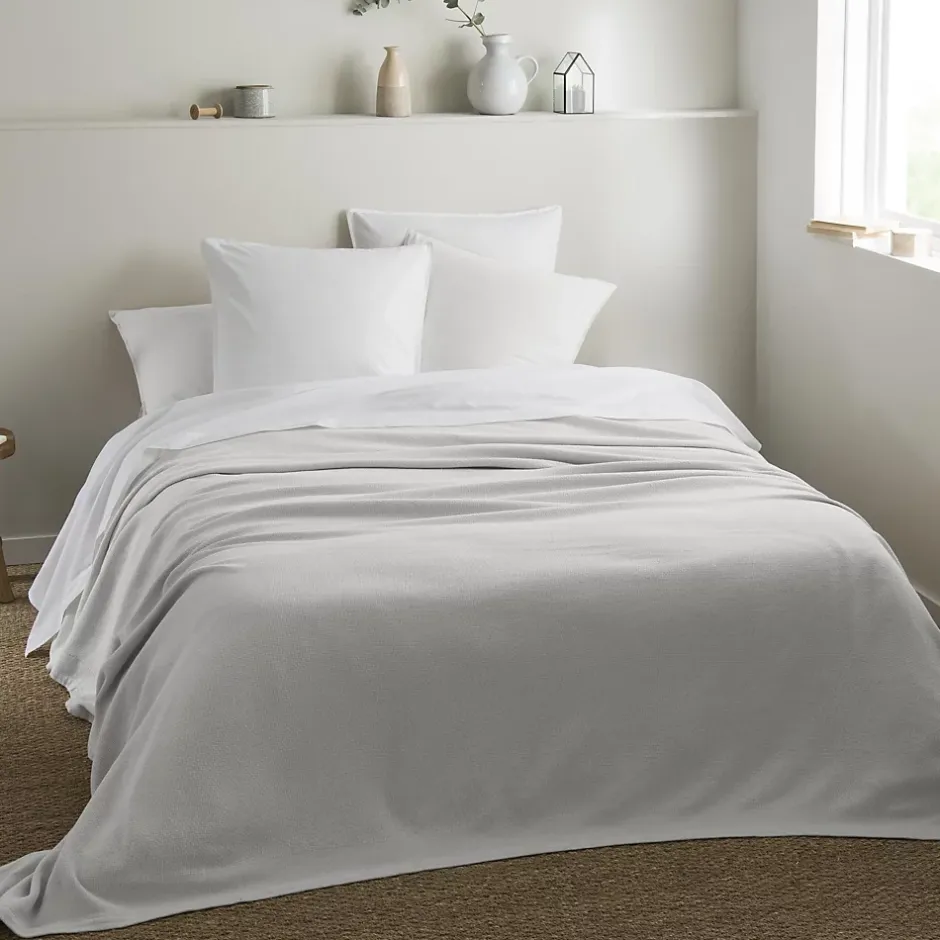 Couverture naturelle en 100% coton recyclé (180x240 cm - Gris Perle) Clearance