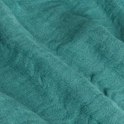 Sacasa Couverture plaid 100% coton bleu turquoise avec franges 130x170cm BITALD -