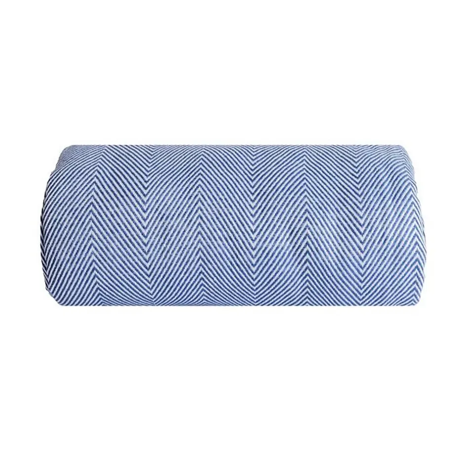 Sacasa Couverture plaid 100% coton bleu marine avec franges 180x220cm ZIGORA -